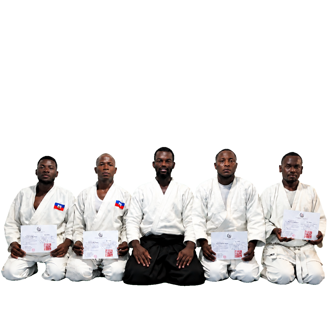 Remise de diplômes, pratiquants du Mushin Dojo